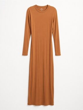 SKIMS Brown Long Sleeve Bodycon Maxi Dress Size L